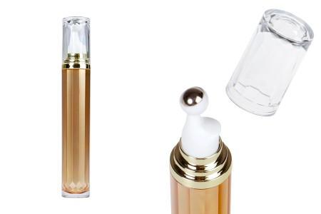 Airless tubica 20mL za kozmetičku upotrebu, braon boje sa roll-on pumpicom i providnim zatvaračem - 6 kom-slika_proizvoda