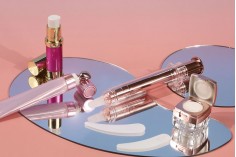 Luksuzna akrilna kutijica od 5mL sa poklopcem na preklop u roze-zlatnoj boji - 12 kom