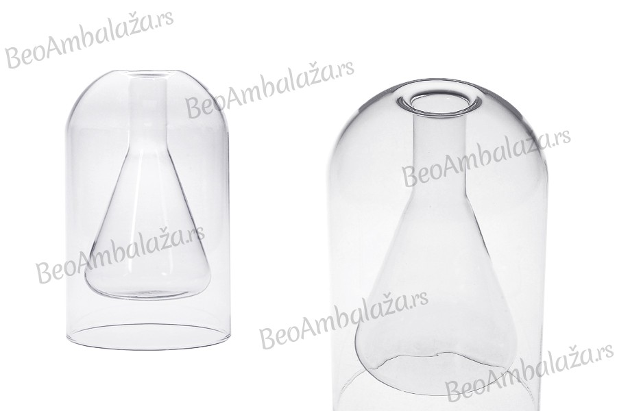 Staklena dupla vaza 220ml od duvanog stakla pogodna za osveživače prostora