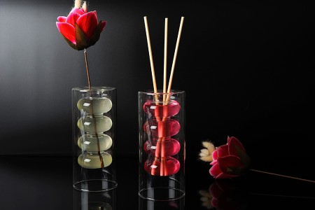 Staklena dupla vaza 350ml od duvanog stakla pogodna za osveživače prostora-grupa_slika