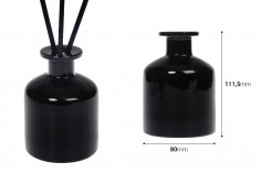 Staklena bočica od 250 ml u crnoj boji pogodna za osveživač prostora