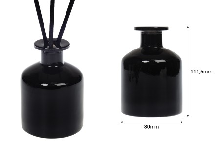 Staklena bočica od 250 ml u crnoj boji pogodna za osveživač prostora-2