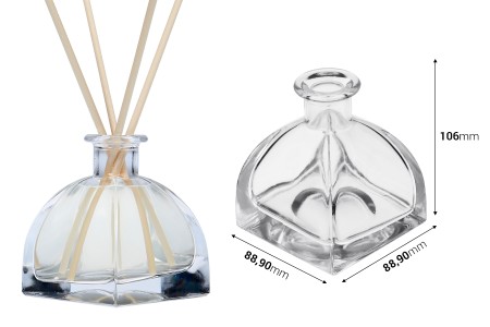 Staklena bočica 300ml providna pogodna za osveživače prostora-dimenzije_slike