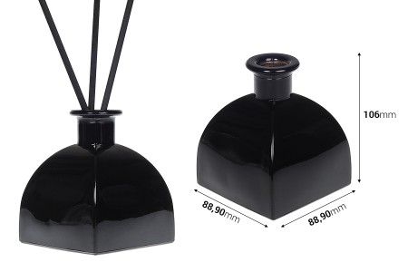 Staklena bočica 300ml crna pogodna za osveživače prostora-dimenzije_slike