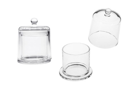 Ukrasna staklena fondanjera 220 ml 102x105,8 mm sa poklopcem-1
