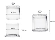 Ukrasna staklena fondanjera 220 ml 102x105,8 mm sa poklopcem Ukrasna staklena fondanjera 220 ml 102x105,8 mm sa poklopcem