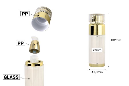 Luksuzna Airless akrilna bočica 30mL sa pumpicom za kreme i akrilnim zatvaračem-dimenzije_slike