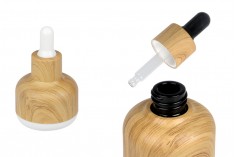Staklena bočica 15mL sa pipetom i plastičnom oblogom u dezenu drveta