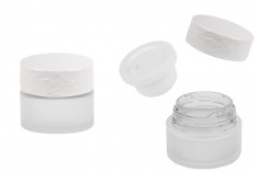 Dopunjiva staklena teglica od 30 mL za kreme, sa akrilnim zatvaračem i plastičnim međupoklopcem