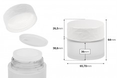 Dopunjiva staklena teglica od 50 mL za kreme, sa akrilnim zatvaračem i plastičnim međupoklopcem