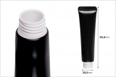 Plastična tuba 15 ml (široko grlo) sa unutrašnjim aluminijumskim premazom  u crnoj mat boji – 12 kom