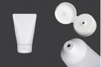 Plastična tuba 100mL bela sa unutrašnjom aluminijumskom oblogom i flip top zatvaračem - 12 kom