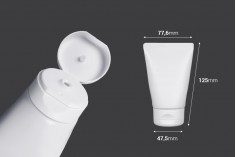 Plastična tuba 100mL bela sa unutrašnjom aluminijumskom oblogom i flip top zatvaračem - 12 kom