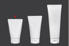 Plastična tuba 100mL bela sa unutrašnjom aluminijumskom oblogom i flip top zatvaračem - 12 kom