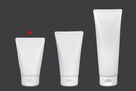 Plastična tuba 100mL bela sa unutrašnjom aluminijumskom oblogom i flip top zatvaračem - 12 kom-grupa_slika