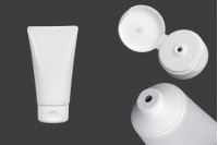 Plastična tuba 150mL bela sa unutrašnjom aluminijumskom oblogom i flip top zatvaračem - 12 kom