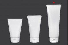 Plastična tuba 200mL bela sa unutrašnjom aluminijumskom oblogom i flip top zatvaračem - 12 kom