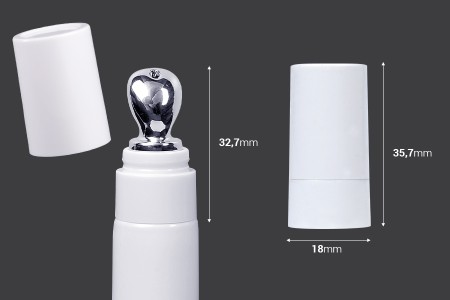 Set srebrne aluminijumske glave za serum sa plastičnim poklopcem za tube sa širokim otvorom - 6 kom-dimenzije_slike
