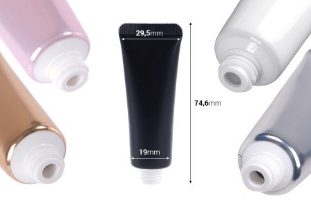 Plastična tuba 10 ml (uzano grlo) u različitim bojama sa unutrašnjim aluminijumskim premazom – 12 kom-dimenzije_slike