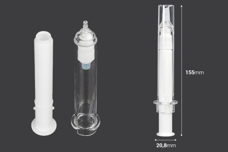 Airless tubica - akrilni špric 10mL za kozmetičku upotrebu, sa zatvaračem - 6 kom-dimenzije_slike