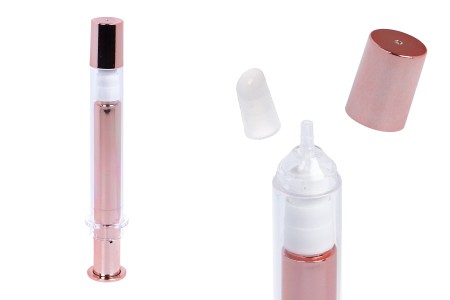 Airless tubica - akrilni špric 20mL za kozmetičku upotrebu, bronzane boje sa zatvaračem - 6 kom-slika_proizvoda
