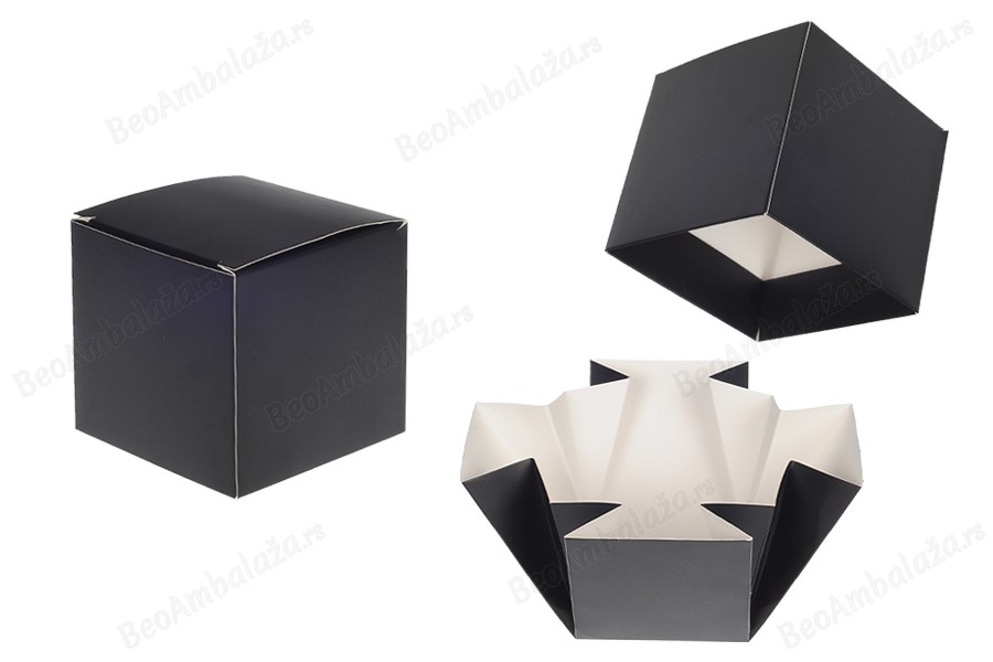 Papirna kutija za pakovanje (400gr) 70x70x83 mm u crnoj mat boji - 20kom-slika_proizvoda