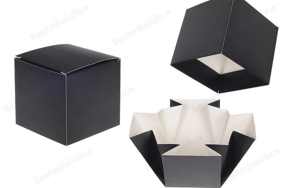 Papirna kutija za pakovanje (400gr) 83x83x102 mm u crnoj mat boji - 20kom-slika_proizvoda
