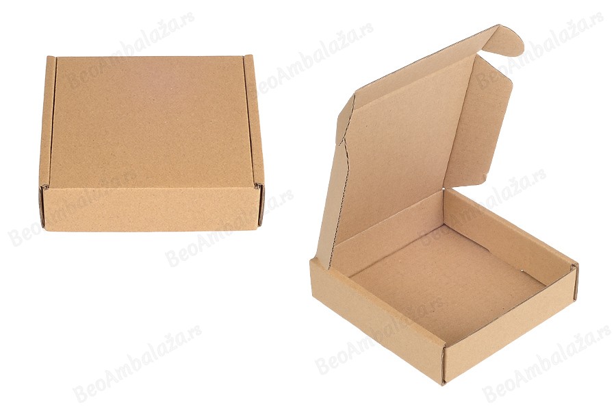 Kutija od kraft papira u braon boji 120x120x30mm bez prozora - 20 kom-slika_proizvoda