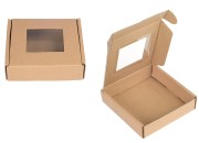Kutija od kraft papira u braon boji 120x120x30mm sa prozorom - 20 kom