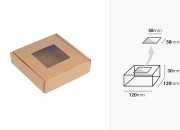 Kutija od kraft papira u braon boji 120x120x30mm sa prozorom - 20 kom