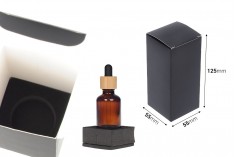 Crna mat papirna kutija za pakovanje 55x55x125 mm sa unutrašnjim držačem od pene za bočice esencijalnog ulja 50mL - 20 kom