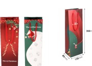 Božićna papirna kesa 120x85x360mm za flaše vina u raznim dezenima - 12 kom Božićna papirna kesa 120x85x360mm za flaše vina u raznim dezenima - 12 kom