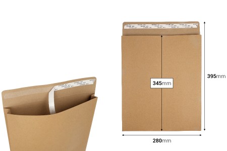 Papirna kesa (300gsm) 280x345  mm sa samolepljivim zatvaranjem - 20 kom-dimenzije_slike
