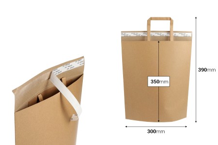 Papirna kesa (300gsm) 300x350 mm sa unutrašnjom ručkom i samolepljivim zatvaranjem - 20 kom-dimenzije_slike