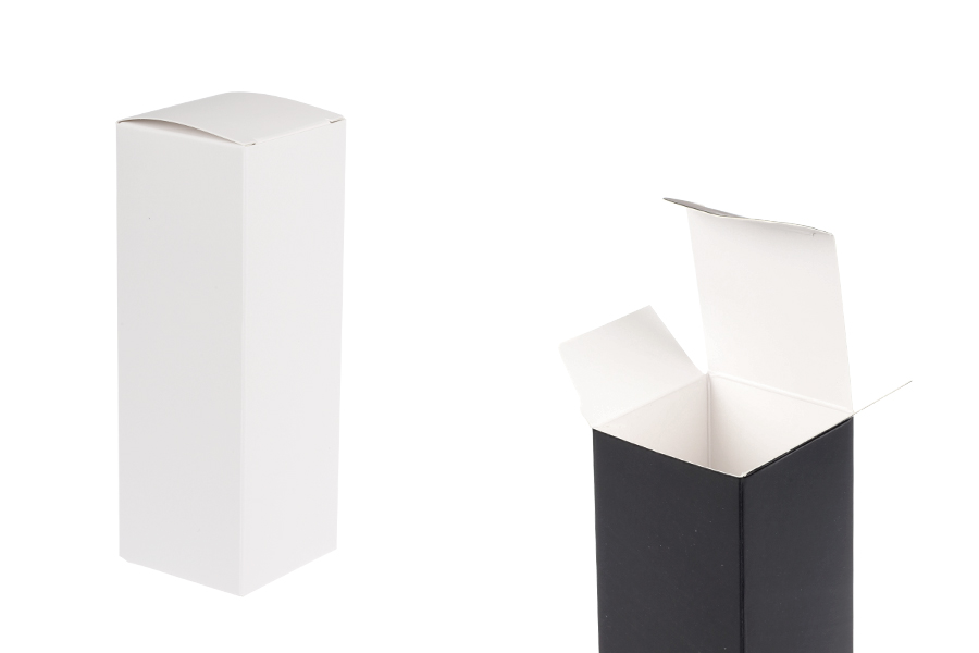 Papirna kutija 50x50x145 mm sa unutrašnjim penastim uloškom za bočice etarskih ulja 100 mL - 20 kom Papirna kutija 50x50x145 mm sa unutrašnjim penastim uloškom za bočice etarskih ulja 100 mL - 20 kom