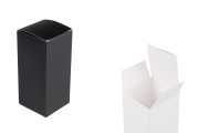Bela mat papirna kutija za pakovanje 50x50x110 mm sa unutrašnjim držačem od pene za bočice esencijalnog ulja 30mL - 20 kom
