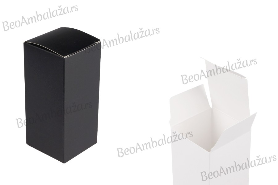Bela mat papirna kutija za pakovanje 50x50x110 mm sa unutrašnjim držačem od pene za bočice esencijalnog ulja 30mL - 20 kom