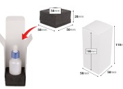 Bela mat papirna kutija za pakovanje 50x50x110 mm sa unutrašnjim držačem od pene za bočice esencijalnog ulja 30mL - 20 kom Bela mat papirna kutija za pakovanje 50x50x110 mm sa unutrašnjim držačem od pene za bočice esencijalnog ulja 30mL - 20 kom