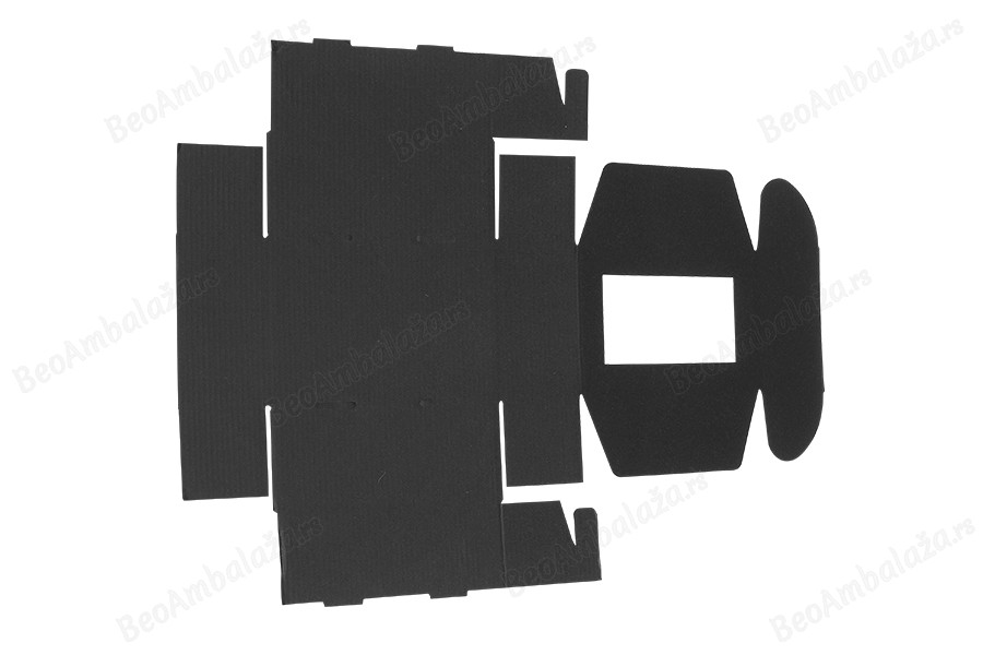 Kutija od kraft papira u crnoj boji 130x180x70mm sa prozorom - 20 kom-grupa_slika