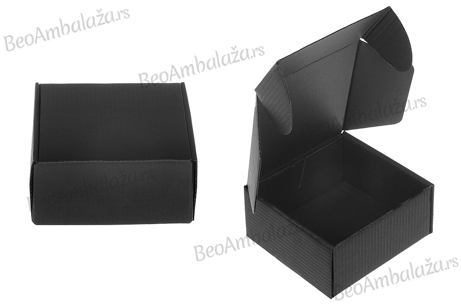 Kutija od kraft papira u crnoj boji 130x120x60mm bez prozora - 20 kom