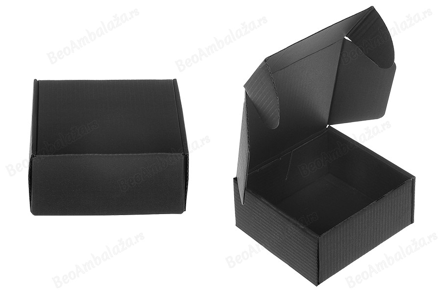 Kutija od kraft papira u crnoj boji 130x120x60mm bez prozora - 20 kom-slika_proizvoda