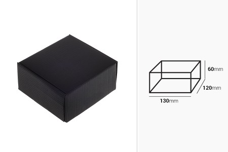 Kutija od kraft papira u crnoj boji 130x120x60mm bez prozora - 20 kom-2
