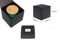 Luksuzna crna kutija 110x110x110mm sa magnetnim zatvaranjem i unutrašnjom plastičnom futrolom (za teglice 20-2694)