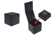 Luksuzna crna kutija 110x110x110mm sa magnetnim zatvaranjem i spoljašnjom plastičnom futrolom (za teglice 20-2692)
