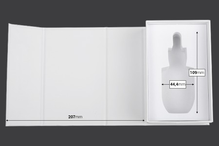 Luksuzna bela kutija 90x140x55mm sa magnetnim zatvaranjem, za bočicu 30mL sa šifrom: 22-1569-grupa_slika