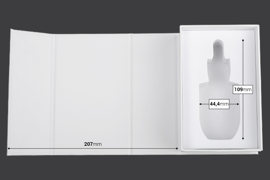 Luksuzna bela kutija 90x140x55mm sa magnetnim zatvaranjem, za bočicu 30mL sa šifrom: 22-1569
