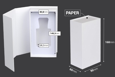 Luksuzna bela kutija 90x160x60mm sa magnetnim zatvaranjem, za bočice 50mL sa šifrom: 18-394 i 21-636.-dimenzije_slike