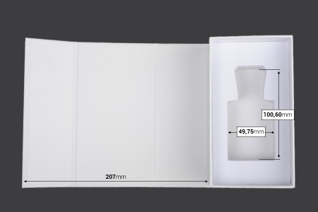 Luksuzna bela kutija 90x160x60mm sa magnetnim zatvaranjem, za bočice 50mL sa šifrom: 18-394 i 21-636.-grupa_slika