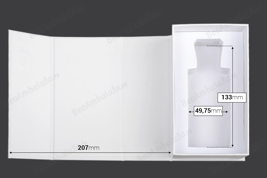 Luksuzna bela kutija 90x160x60mm sa magnetnim zatvaranjem, za bočice 100mL sa šifrom: 18-395 i 21-637.-grupa_slika