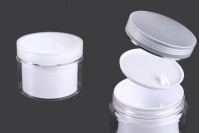 Double - sided cream jar 50 ml plastic with cap and plastic gasket - 6 pcs